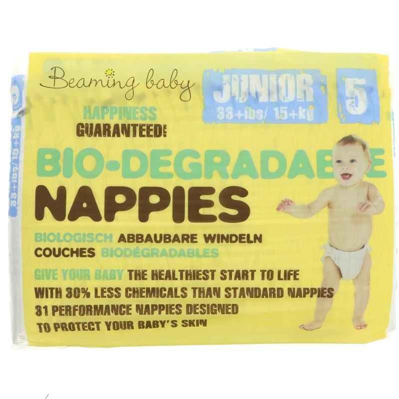 Beaming Baby Nappies Junior 31 pack - Organic Delivery Company