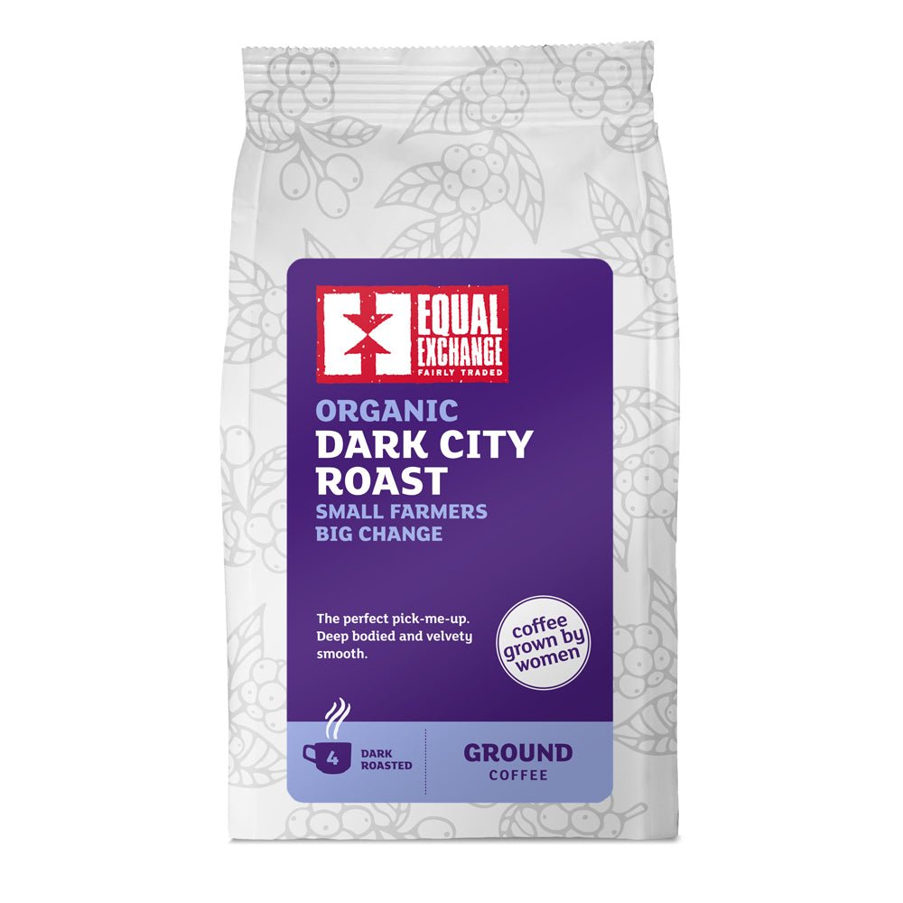 Equal Exchange Fairtrade Dark Roast Ground Coffee 227g - Organic Delivery Company