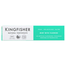 Load image into Gallery viewer, Kingfisher Toothpaste Mint (Light Green) 100ml - Organic Delivery Company
