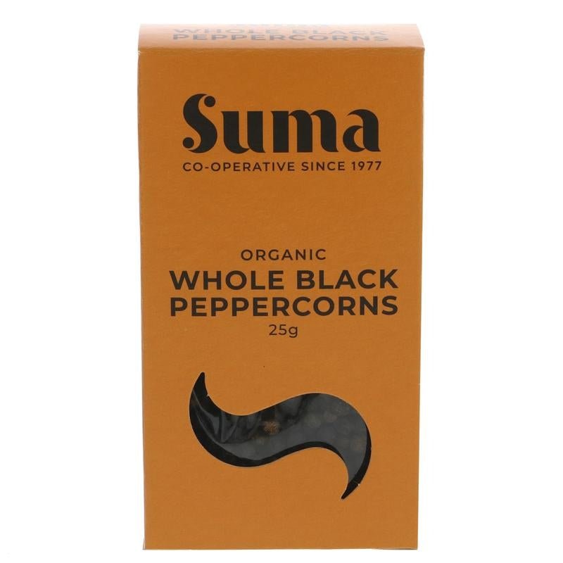 Suma Whole Black Pepper corns 25g - Organic Delivery Company