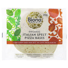 Load image into Gallery viewer, Biona Italian Spelt Pizza Bases 2 pack
