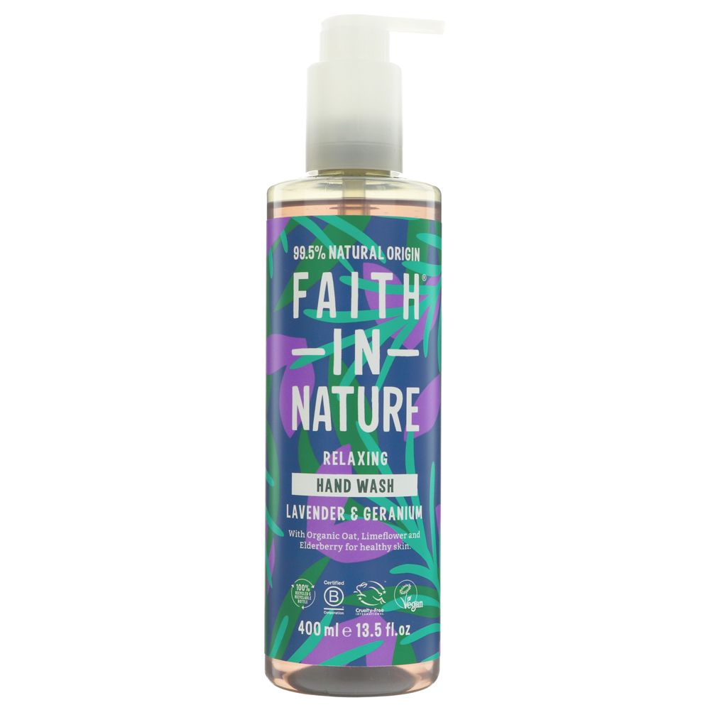 Faith in Nature Lavender & Geranium Hand Wash 400ml - Organic Delivery Company