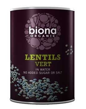Biona Lentils Vert Tinned 400g - Organic Delivery Company