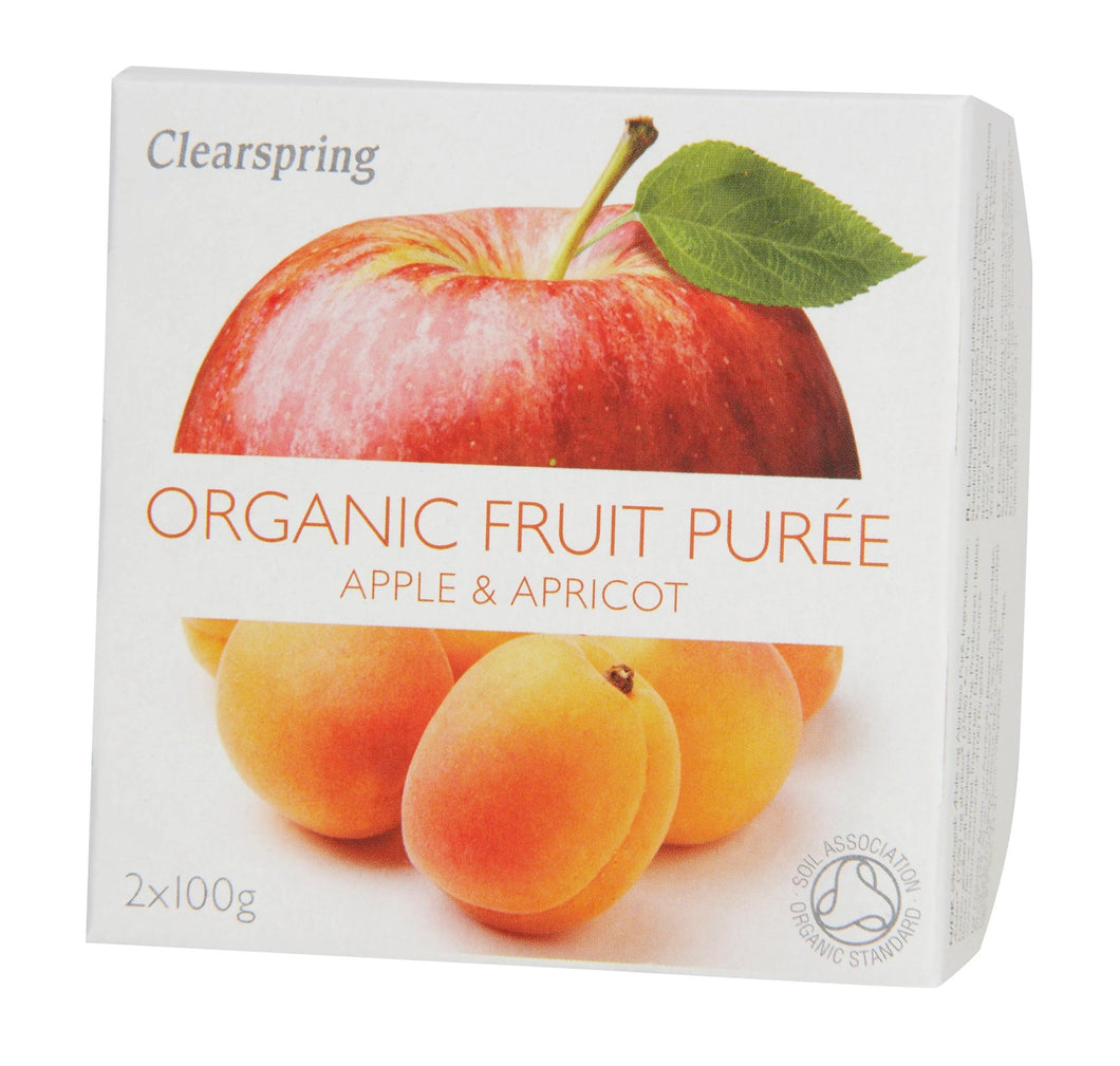 Clearspring Apple & Apricot Fruit Puree 2 x 100g - Organic Delivery Company