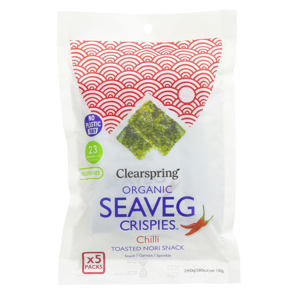 Clearspring Seaveg Chilli Crispies 5x4g - Organic Delivery Company