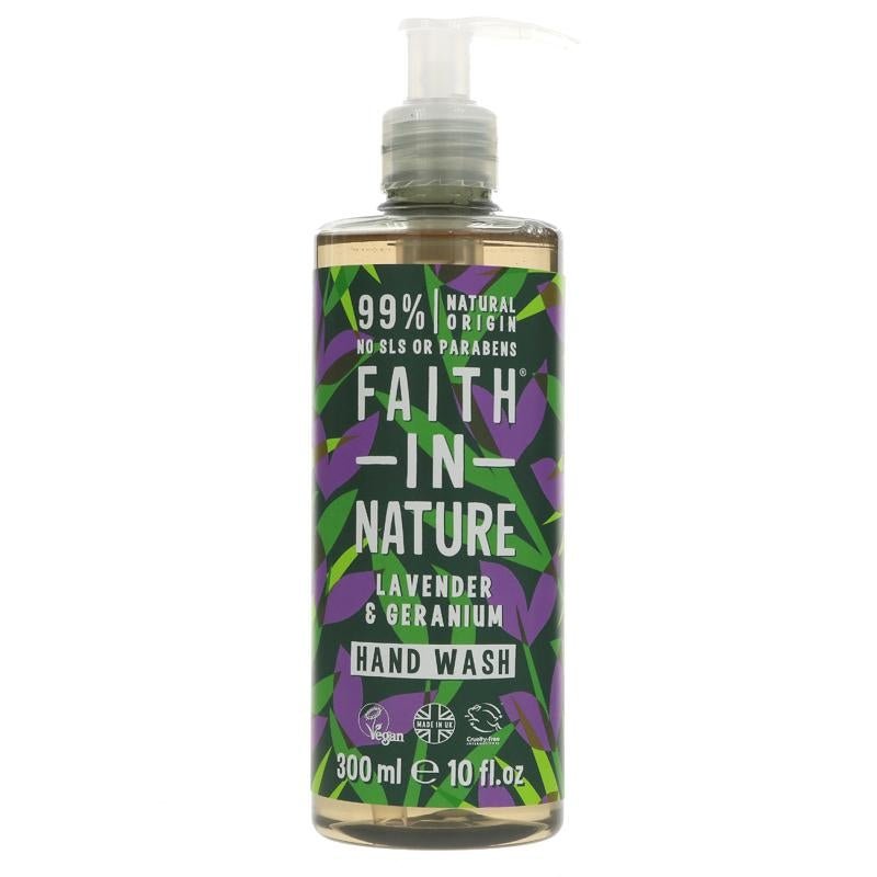 Faith in Nature Lavender & Geranium Hand Wash 300ml - Organic Delivery Company