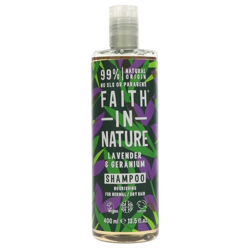 Faith in Nature Lavender & Geranium Shampoo 400ml - Organic Delivery Company
