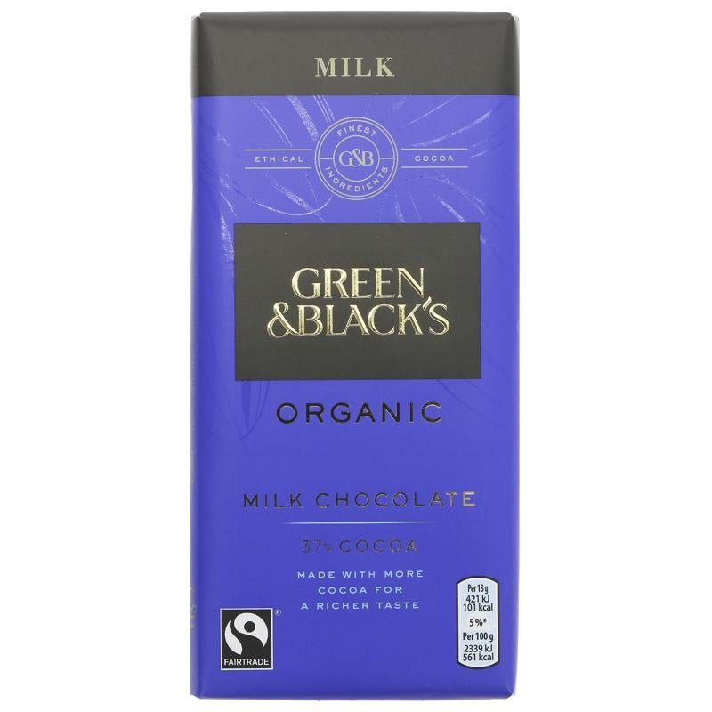 Green & Black's Milk Chocolate 90g - Organic Delivery Company