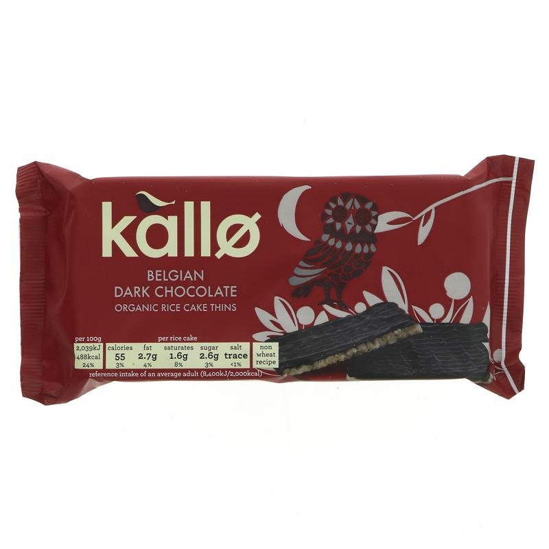 Kallo Belgium Dark Chocolate Rice Cakes Thins 90g - Organic Delivery Company
