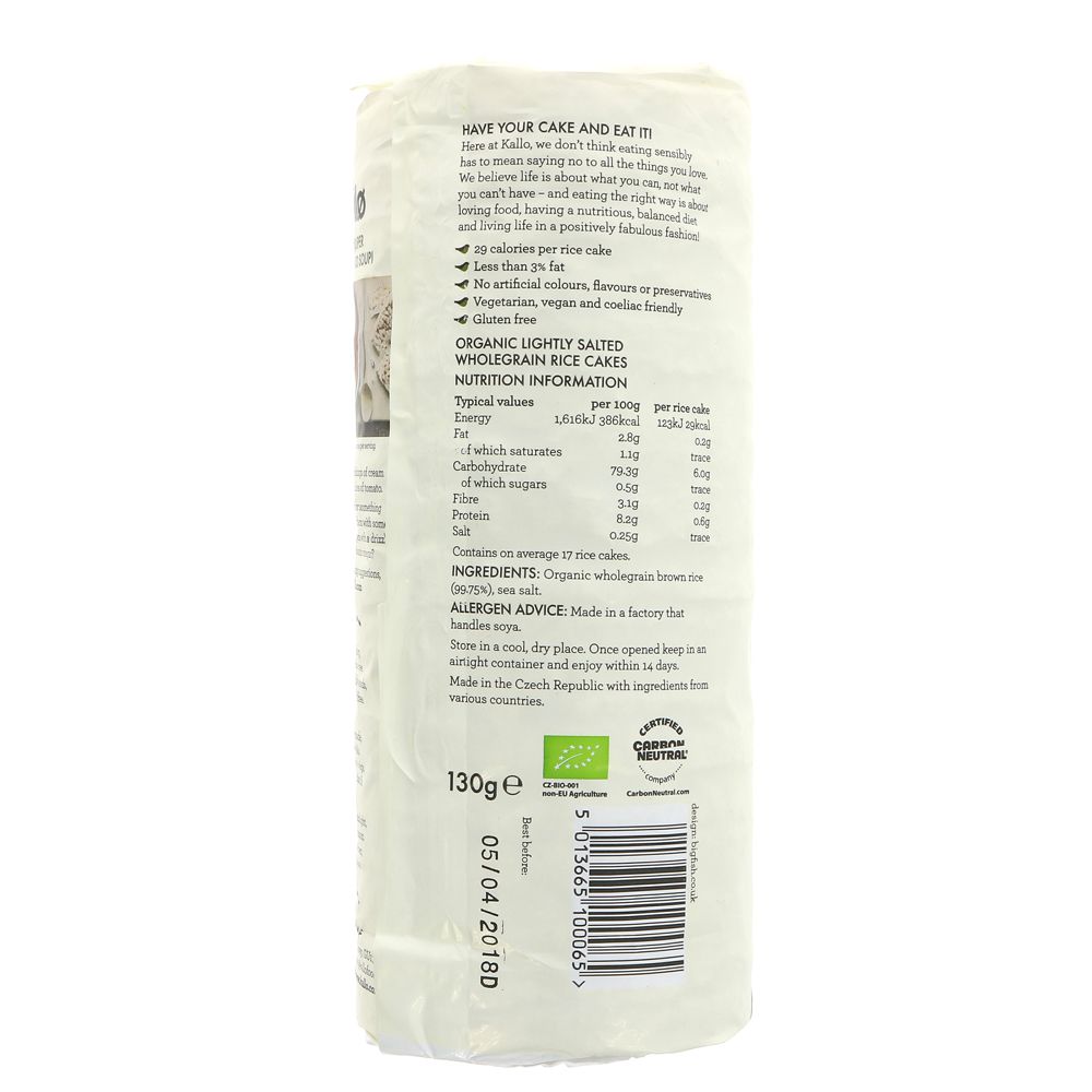 Kallo Rice Japanese Kallo Rice Cakes Original Wholegrain 130g – Organic Delivery Company