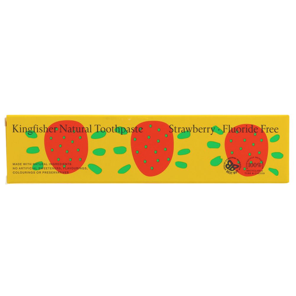 Kingfisher Toothpaste Strawberry (Yellow) 100ml - Organic Delivery Company