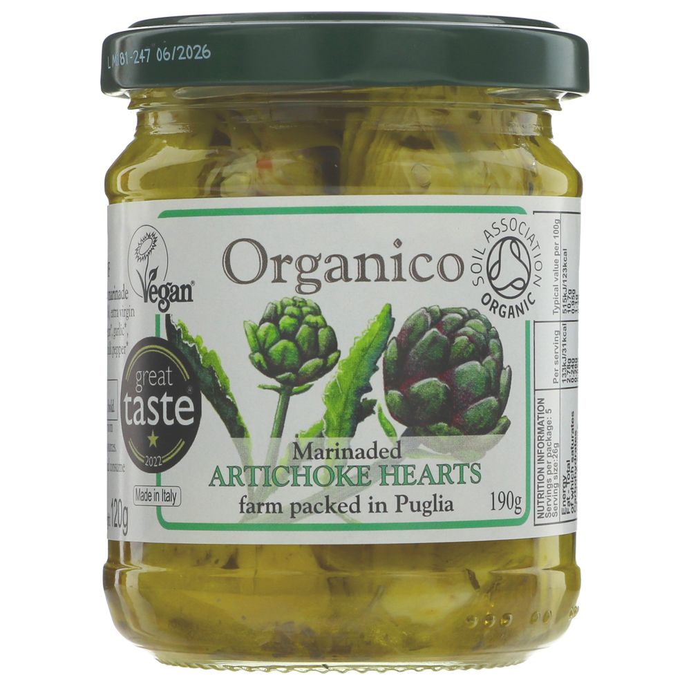 Organico Artichoke Hearts 190g - Organic Delivery Company
