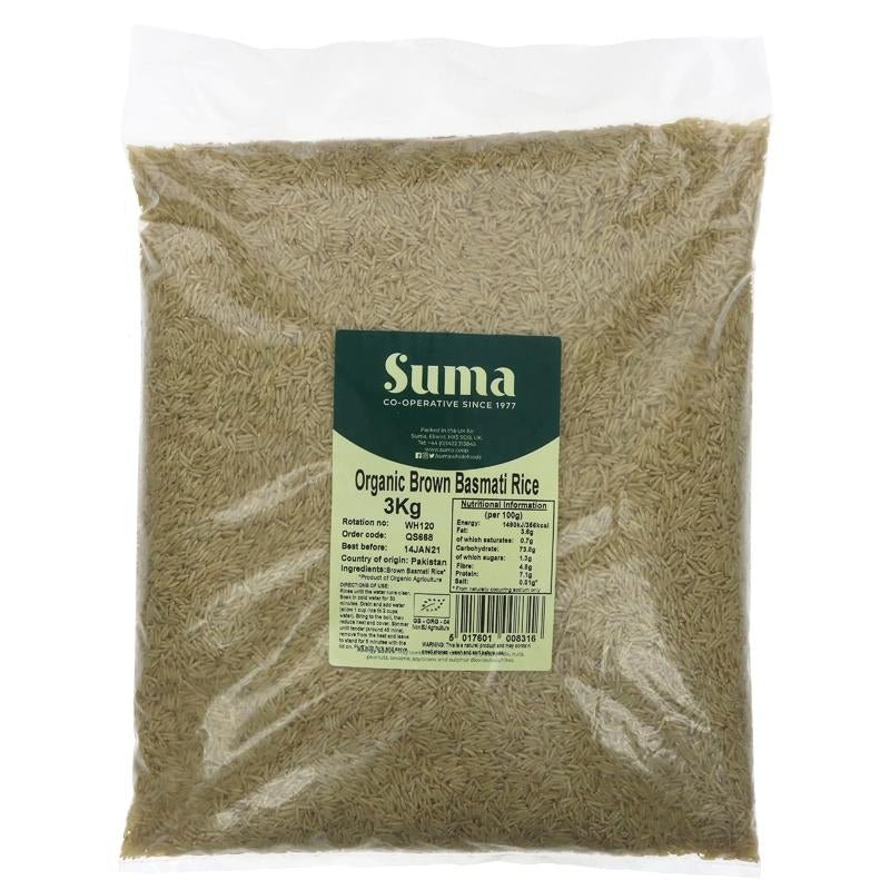 Suma Brown Basmati Rice 3kg - Organic Delivery Company