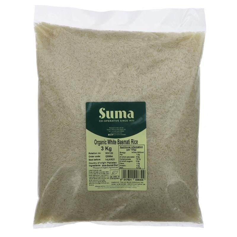 Suma White Basmati Rice 3kg - Organic Delivery Company