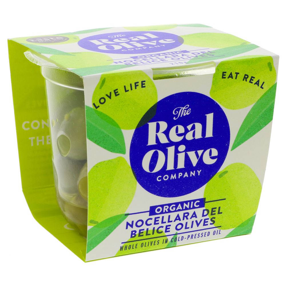 The Real Olive Company - Nocellara Del Bellice Olives (210g) - Organic Delivery Company